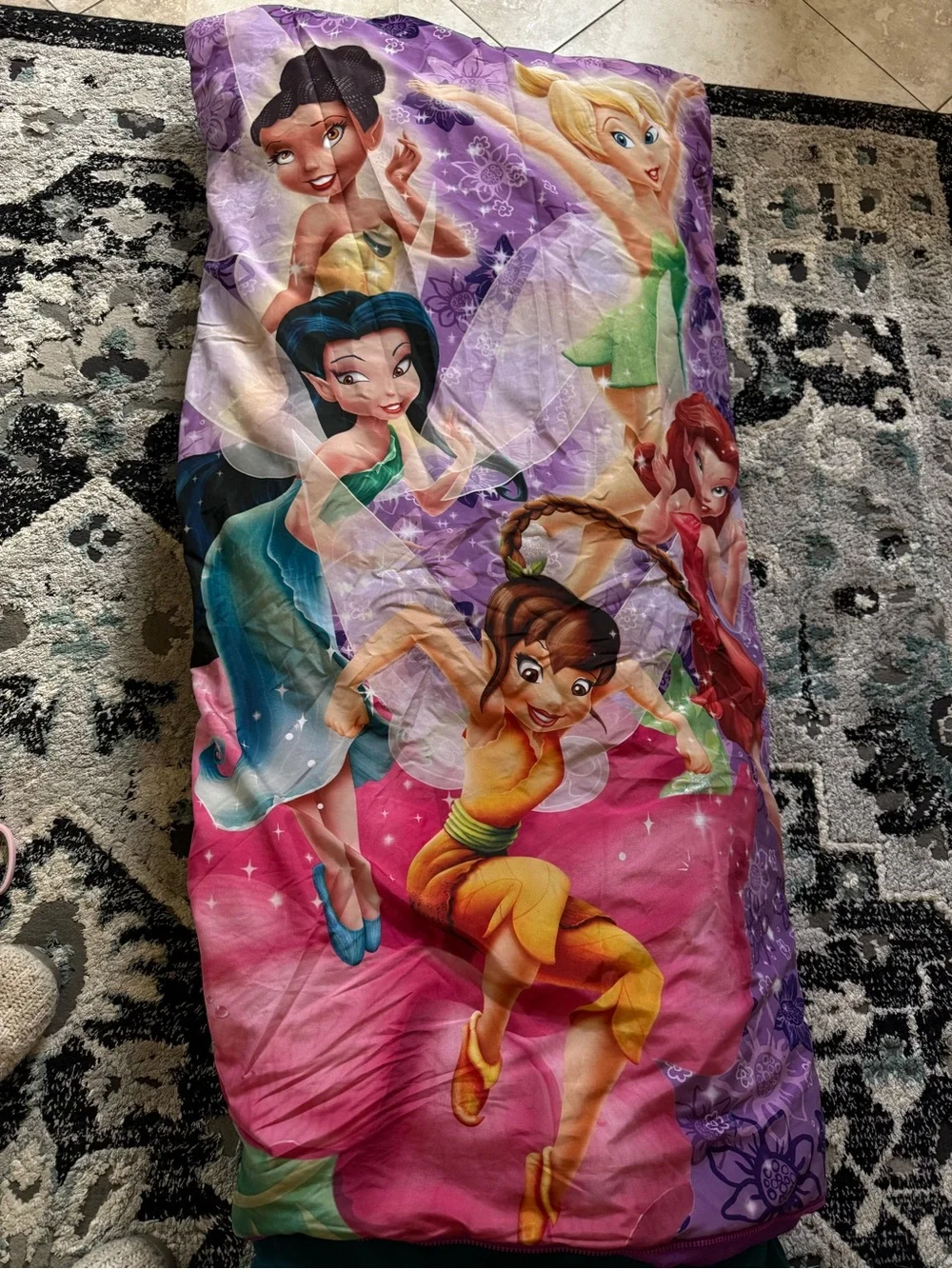Purple Disney Fairies Kids Bedding Comforter Sleeping Bag- Tinker Bell Design
